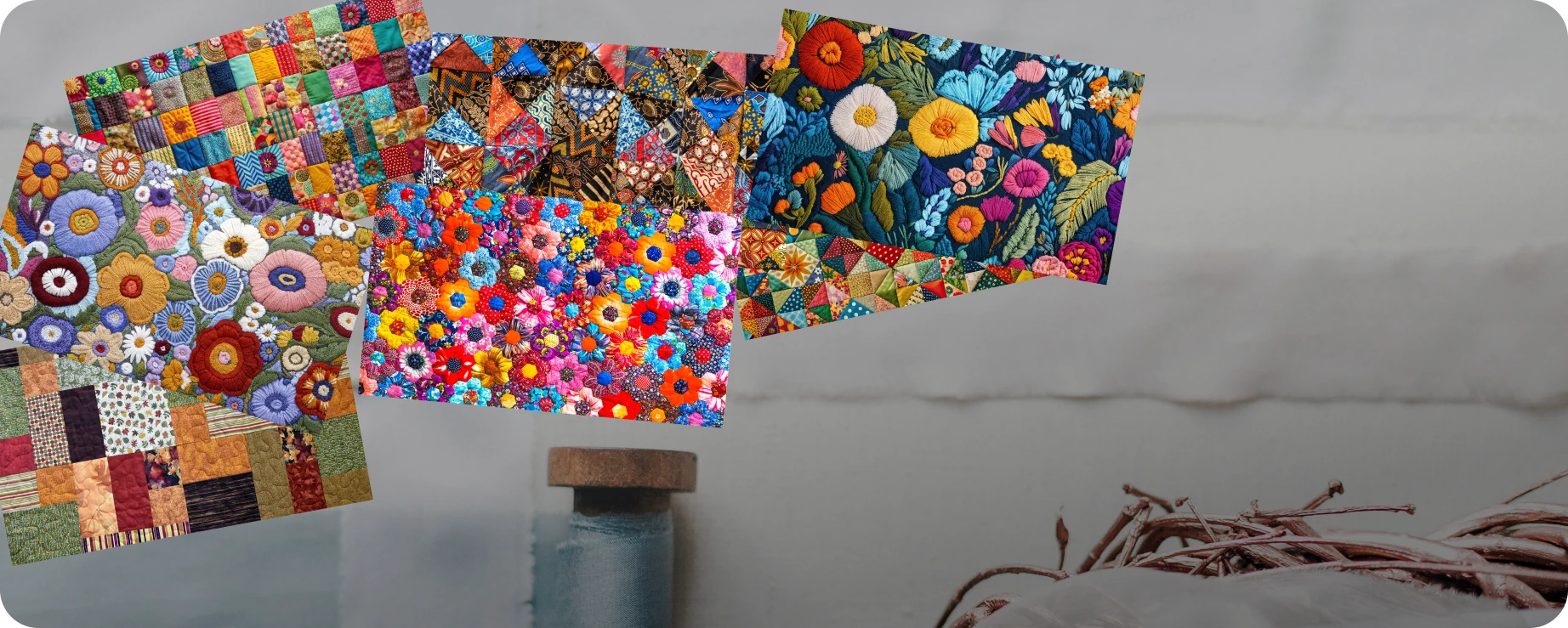 7 envelopes to take your letters on a dizzying trip of colors and shapes, in quilt!