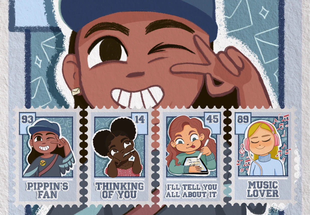 Illustrated by Conshnobre, inspired by the friends she made on the app, this set of 8 stamps each feature a distinctive character based on the people who love us (and we love them).