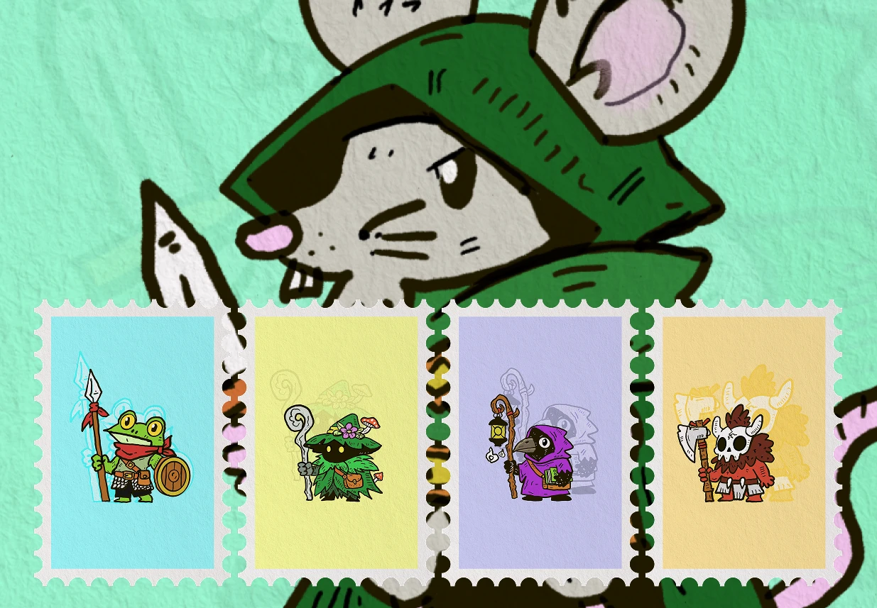 thismustbethat's Nostalgic fantasy stamps inspired by the golden age of RPG adventures